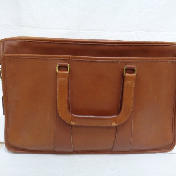 COACH Vintage 1980s Slim Briefcase Tan 17" x 11" - Picture 3 of 15